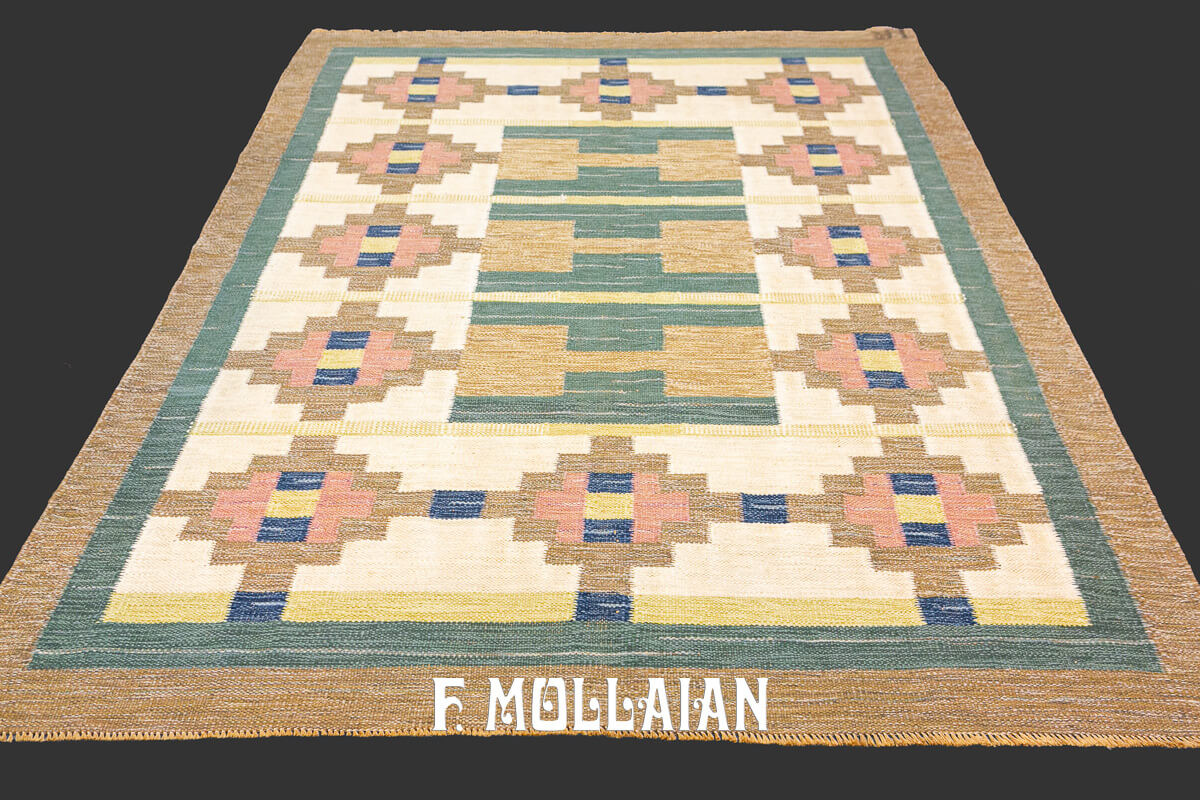 Swedish Kilim Rug Signed IR n°:239892