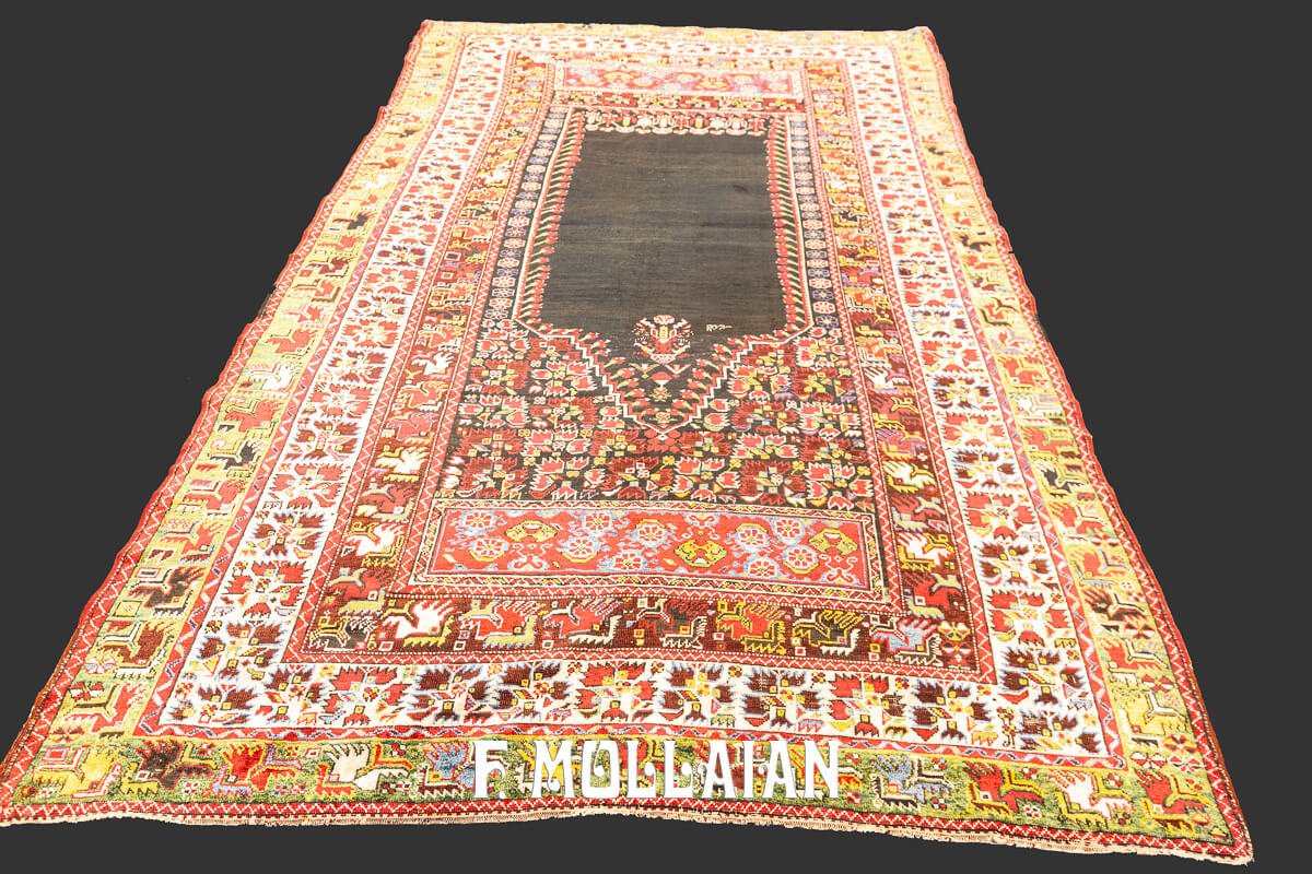Antique Silk Rug Turkish Ghiordes n°:243369