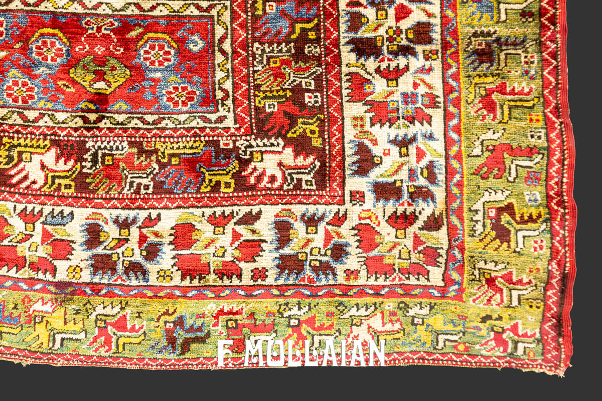 Antique Silk Rug Turkish Ghiordes n°:243369