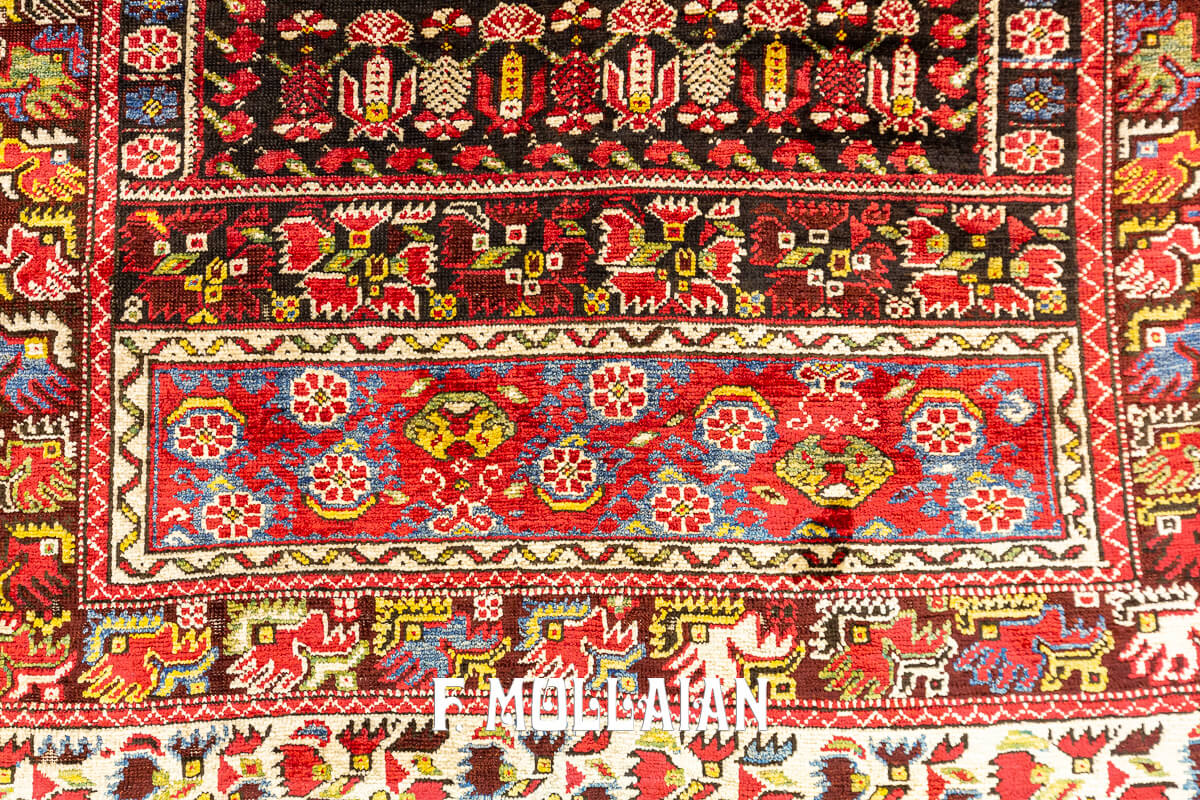 Antique Silk Rug Turkish Ghiordes n°:243369