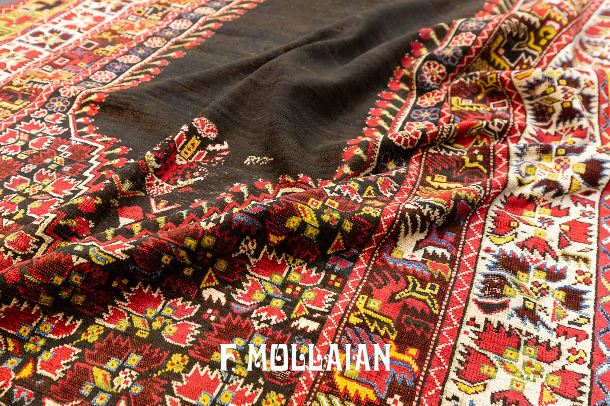 Antique Silk Rug Turkish Ghiordes n°:243369