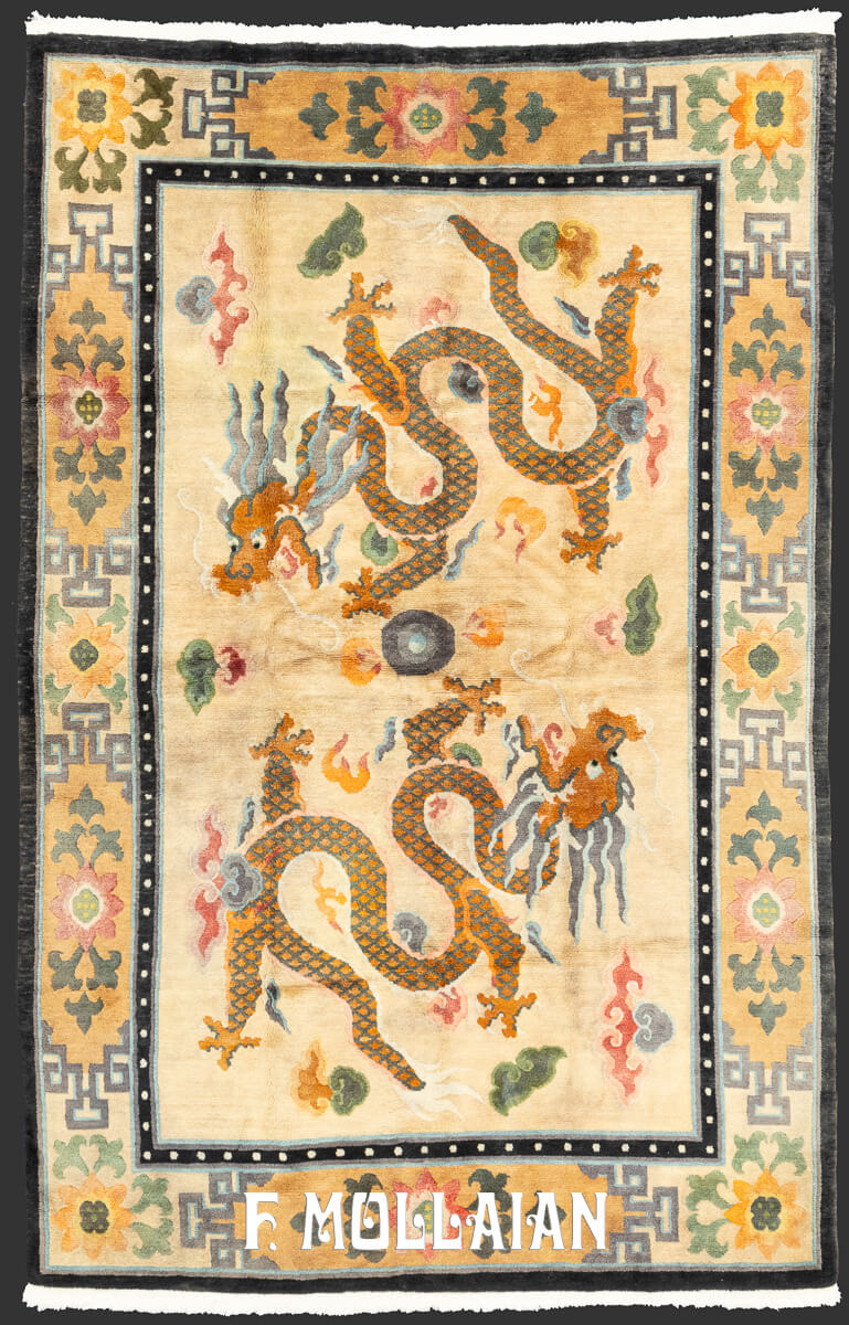 Antique Chinese Rug Nichols Dragon Design n°:260749