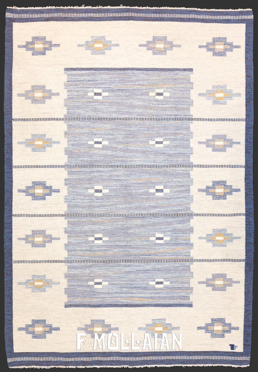 Swedish Kilim Rug Geometric n°:260825