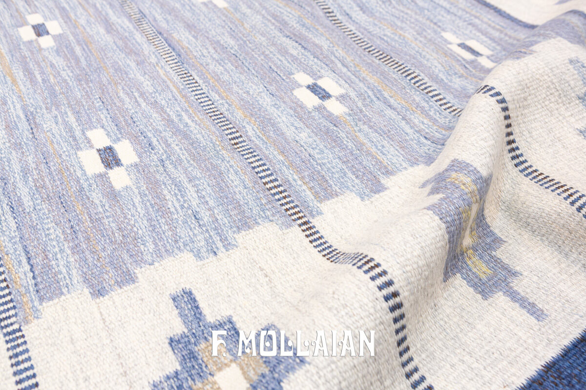 Swedish Kilim Rug Geometric n°:260825