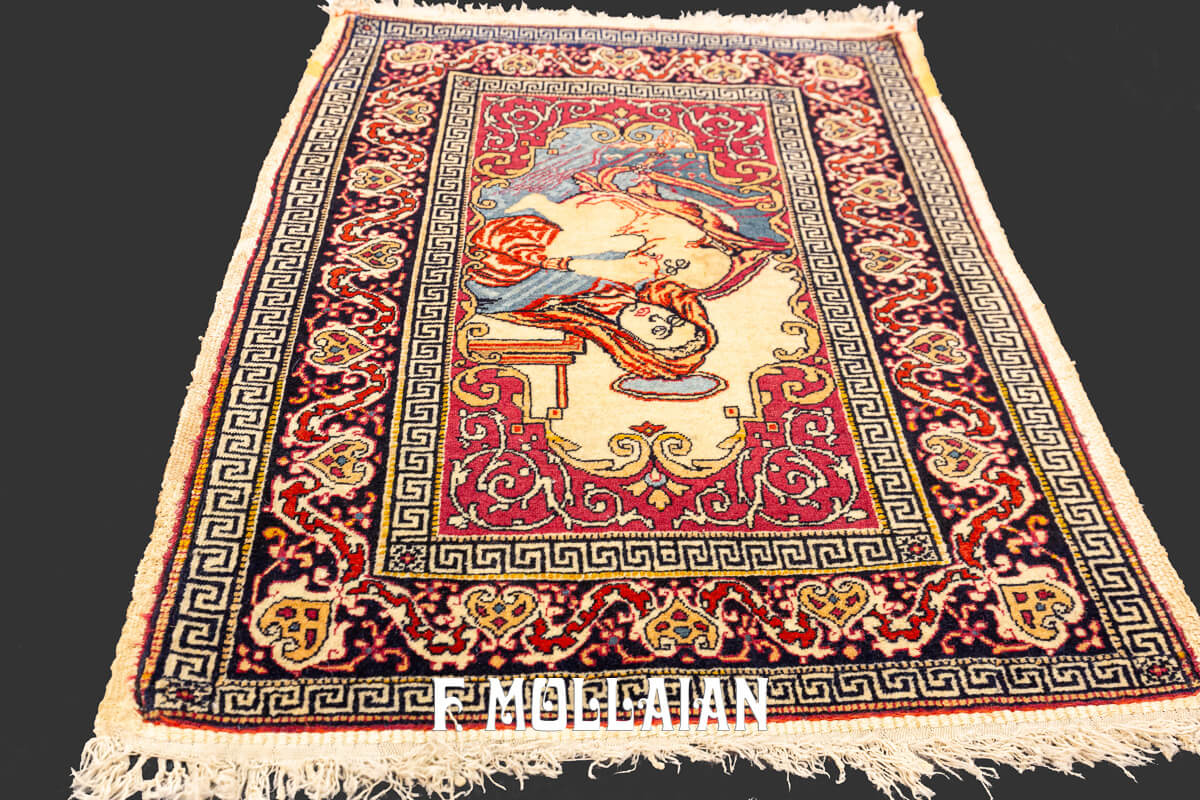 Isfahan Rug Figurative Virgin Mary and Baby Jesus n°:269552