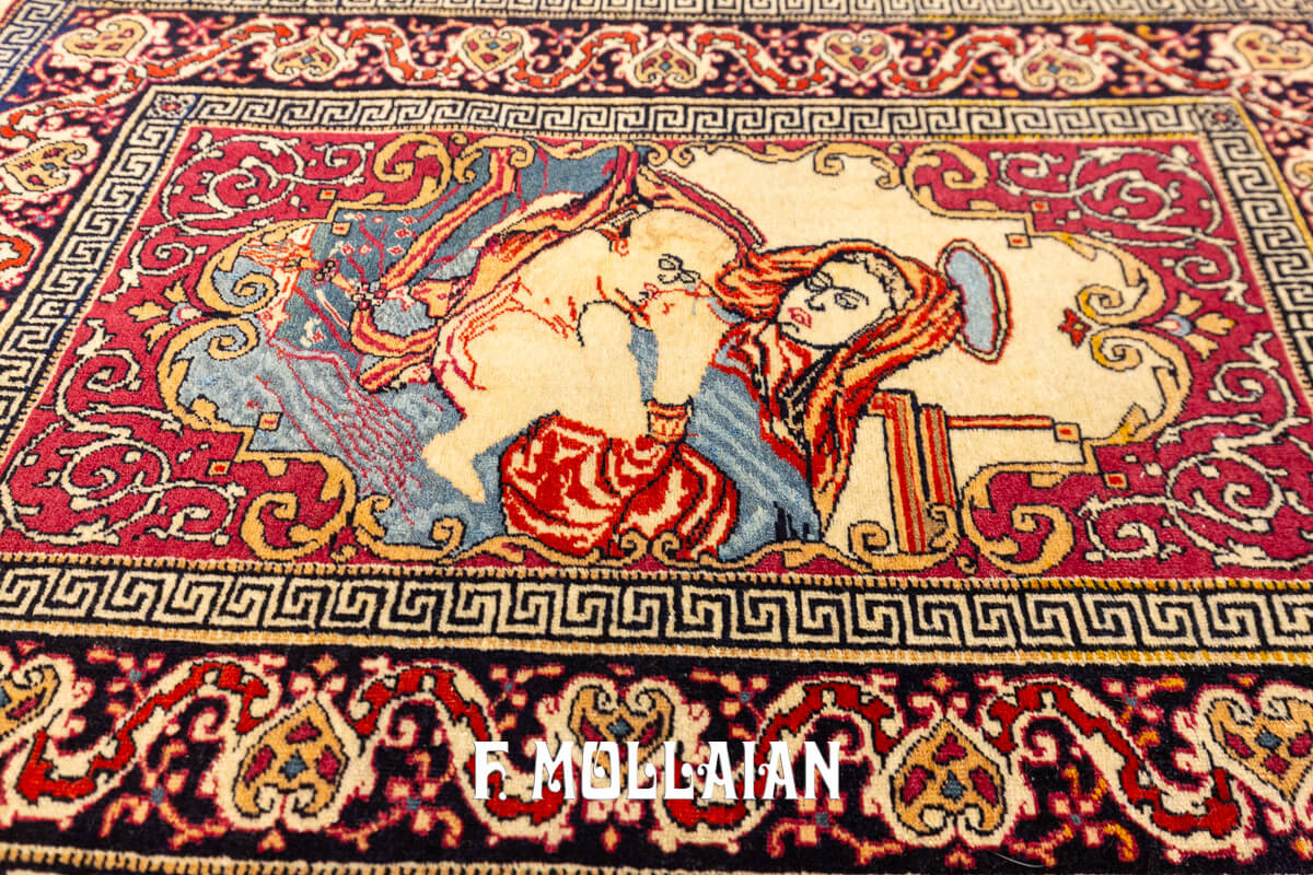 Isfahan Rug Figurative Virgin Mary and Baby Jesus n°:269552