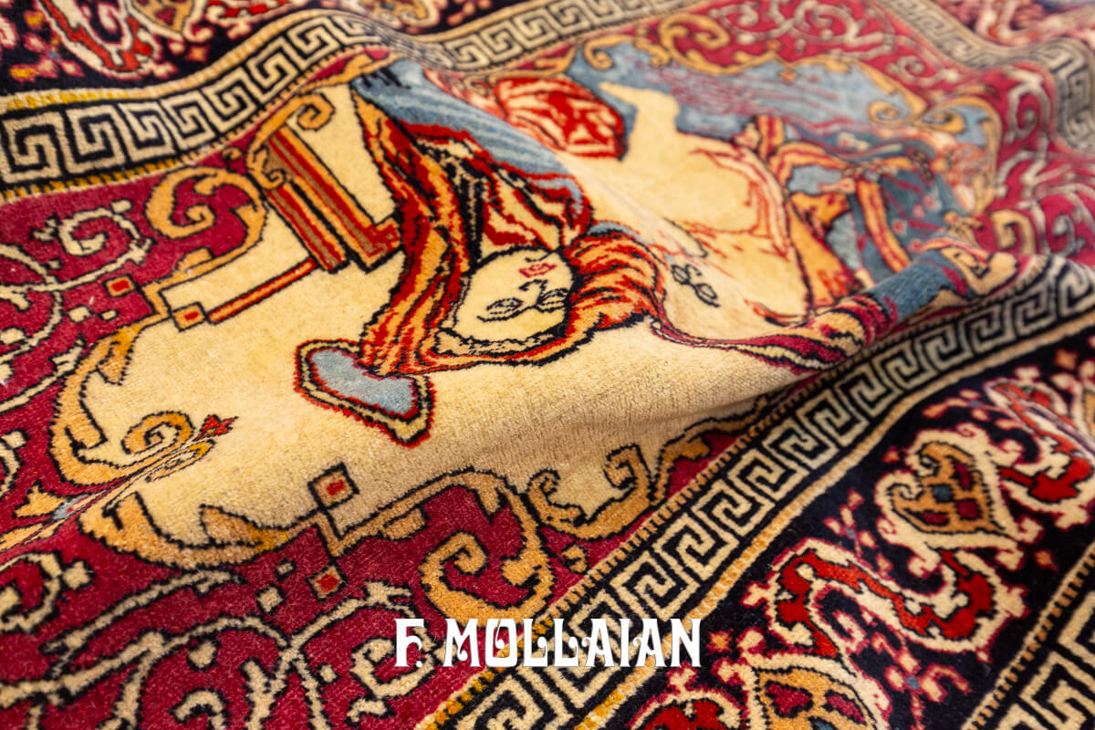 Isfahan Rug Figurative Virgin Mary and Baby Jesus n°:269552