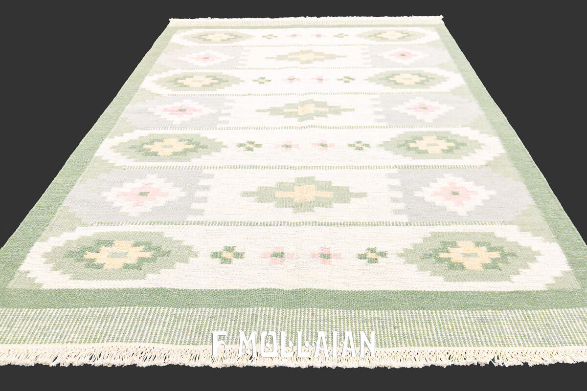 Kilim Svedese Verde n°:298052