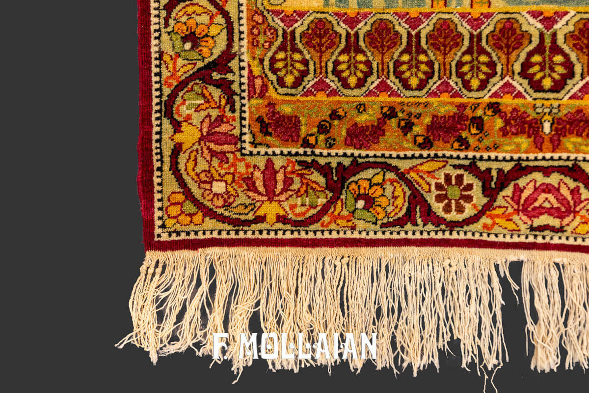 Kerman Lavar Rug Figurative Virgin Mary and Baby Jesus n°:303531