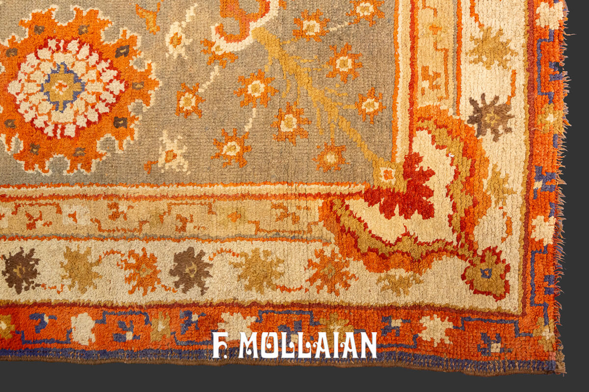 Oushak Rug Bold Design Red Color Filed n°:317567