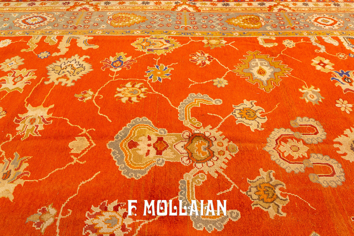 Oushak Rug Bold Design Red Color Filed n°:317567