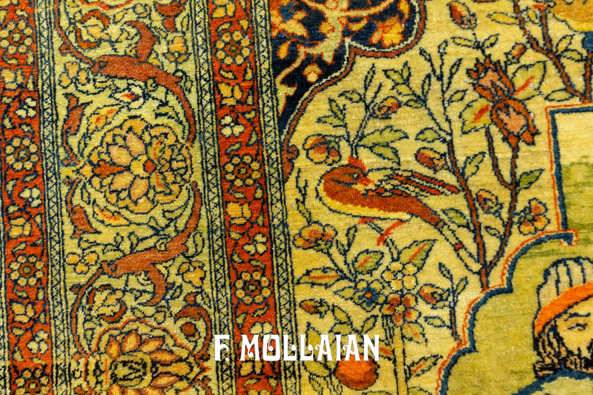Antique Pictorial Rug Isfahan, Ordered and Unique n°:364846