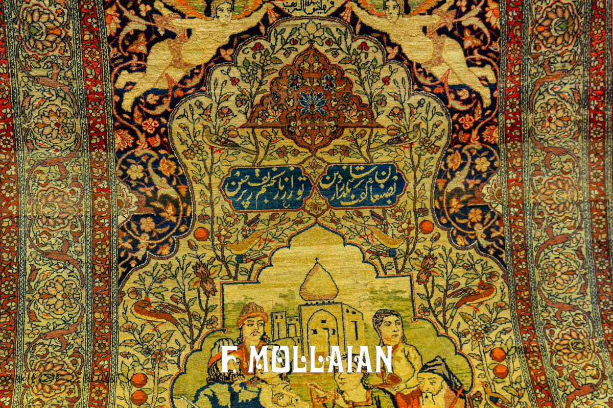 Antique Pictorial Rug Isfahan, Ordered and Unique n°:364846