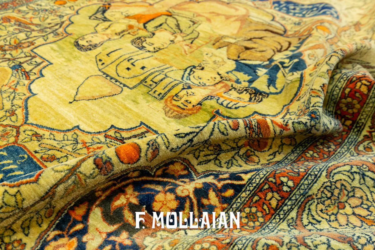 Antique Pictorial Rug Isfahan, Ordered and Unique n°:364846