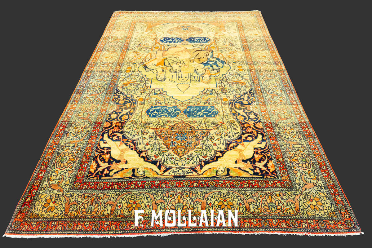 Antique Pictorial Rug Isfahan, Ordered and Unique n°:364846