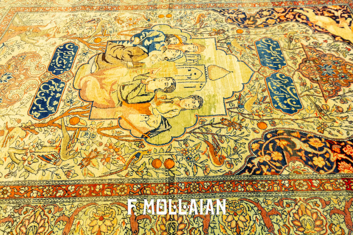 Antique Pictorial Rug Isfahan, Ordered and Unique n°:364846