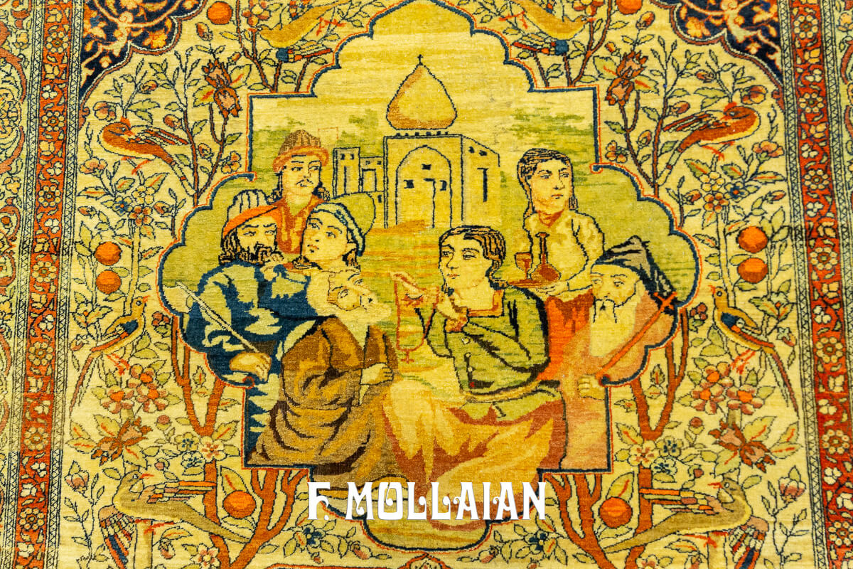 Antique Pictorial Rug Isfahan, Ordered and Unique n°:364846
