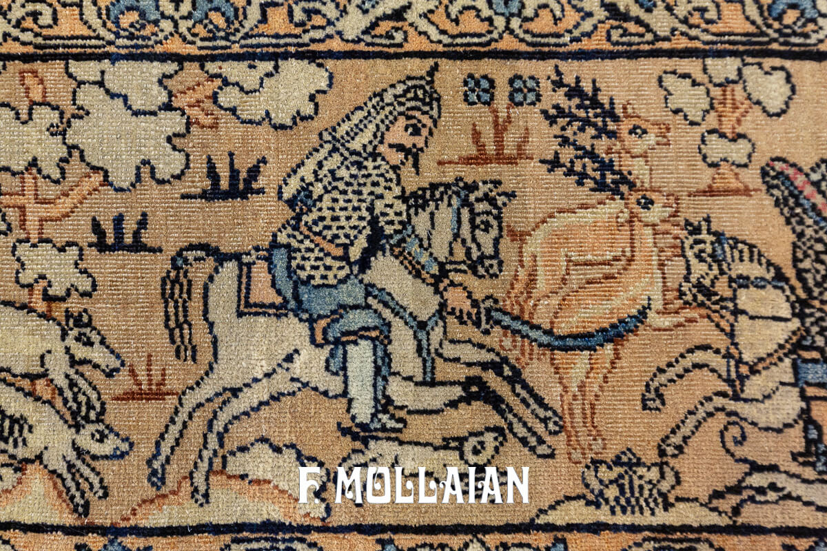 Antique Pictorial Rug Kerman Ravar n°:378922