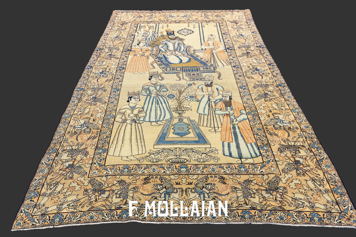 Antique Pictorial Rug Kerman Ravar n°:378922