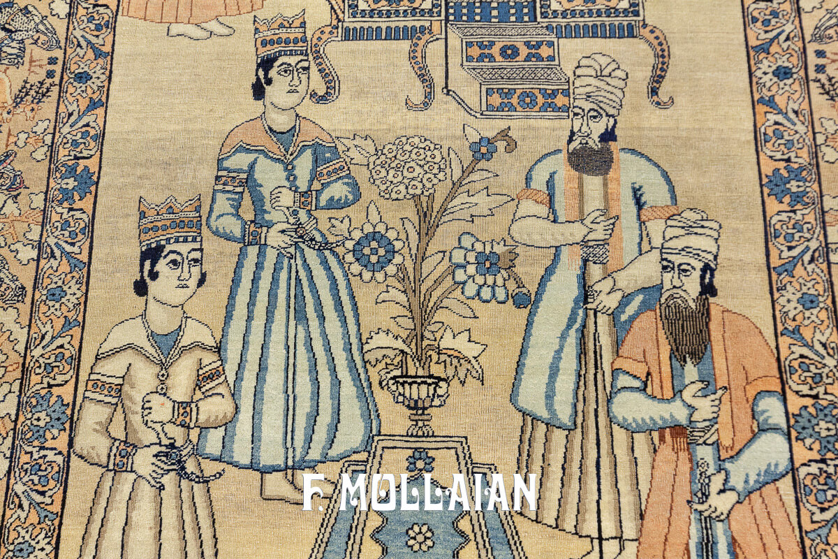 Antique Pictorial Rug Kerman Ravar n°:378922