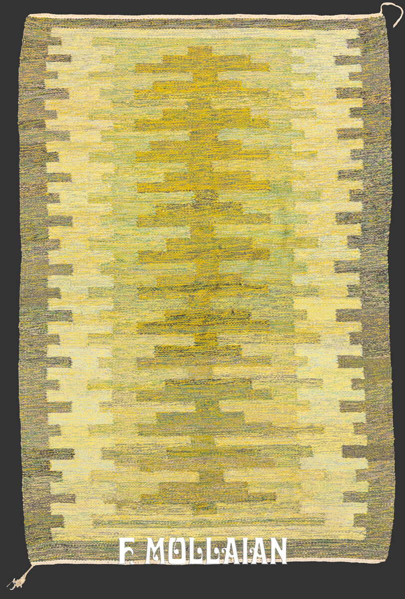 Swedish Kilim Rug Green Shade n°:381059
