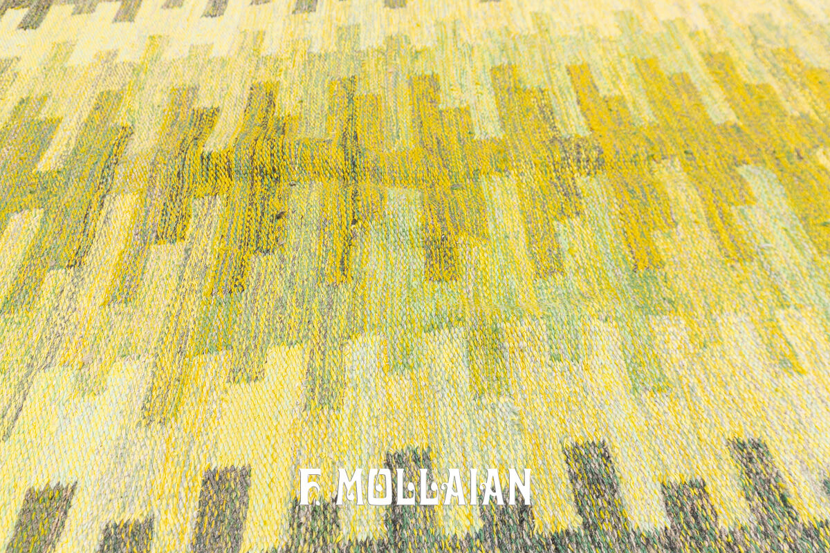 Swedish Kilim Rug Green Shade n°:381059