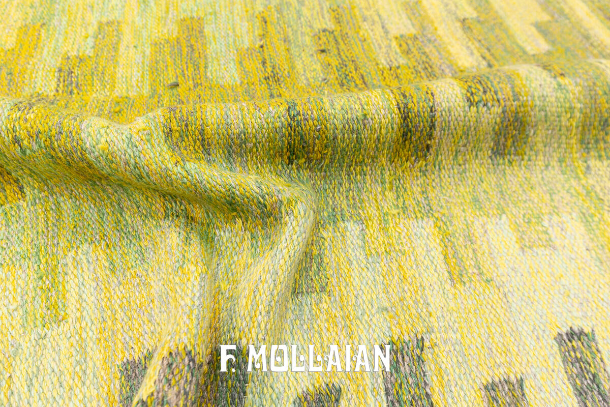 Swedish Kilim Rug Green Shade n°:381059