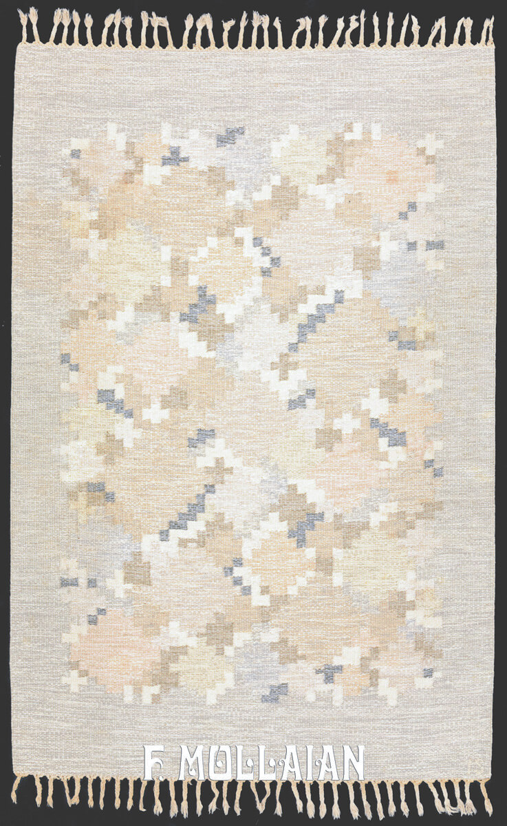 Swedish Kilim Rug Abstract Design n°:392685