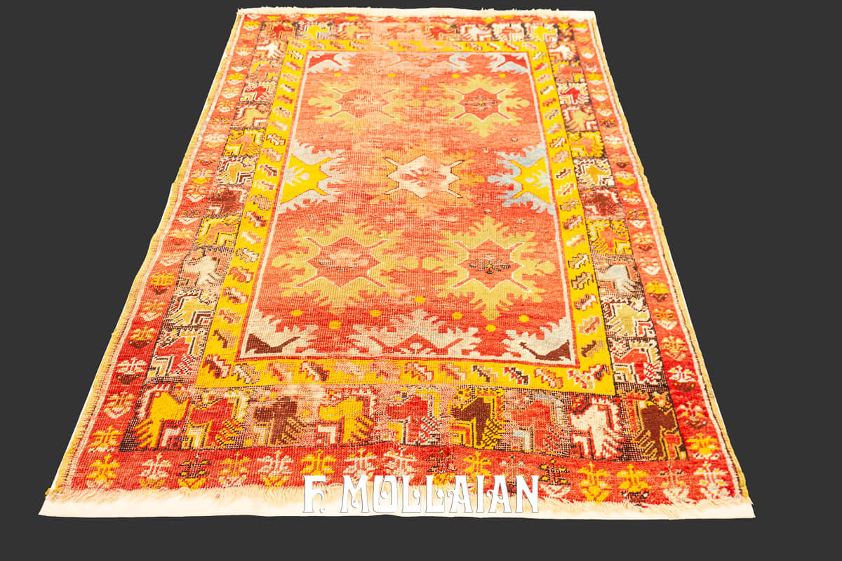 Antique Turkish Rug with Textile Support n°:427923