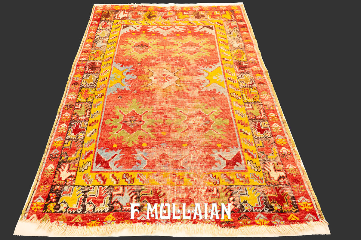 Antique Turkish Rug with Textile Support n°:427923