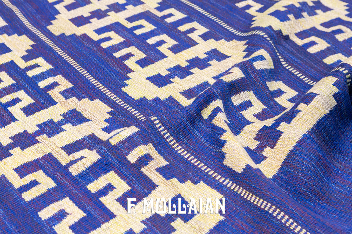 Swedish Kilim Rug Blue Wool n°:436989