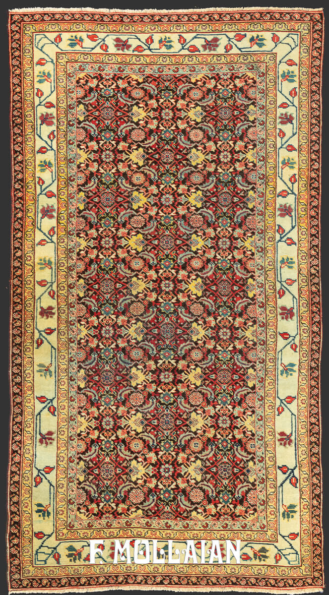 Antique Indian Rug Agra All-Over Fish Design n°:481455