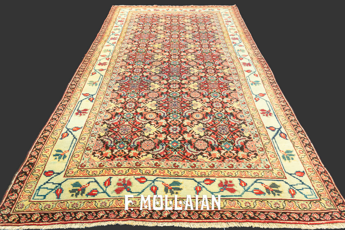 Antique Indian Rug Agra All-Over Fish Design n°:481455