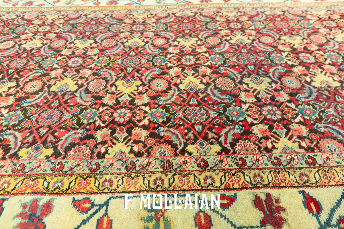 Antique Indian Rug Agra All-Over Fish Design n°:481455