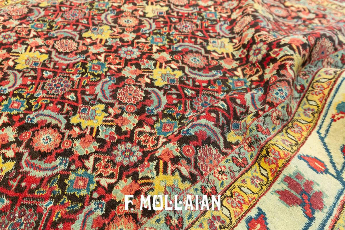 Antique Indian Rug Agra All-Over Fish Design n°:481455
