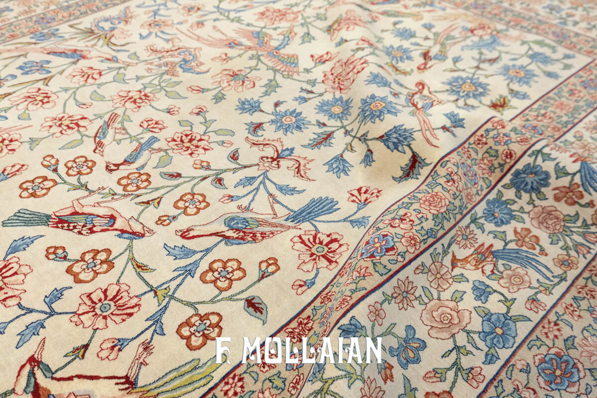 Isfahan Rug Signed Seyrafian, Gol O Bolbol Design n°:482015