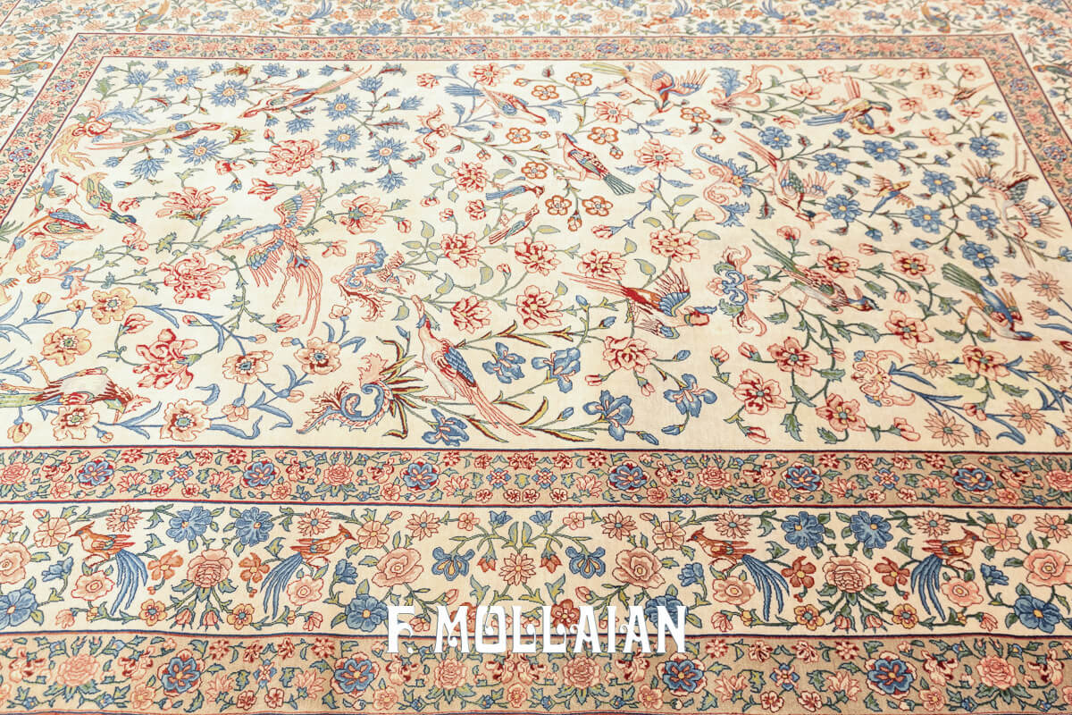 Isfahan Rug Signed Seyrafian, Gol O Bolbol Design n°:482015