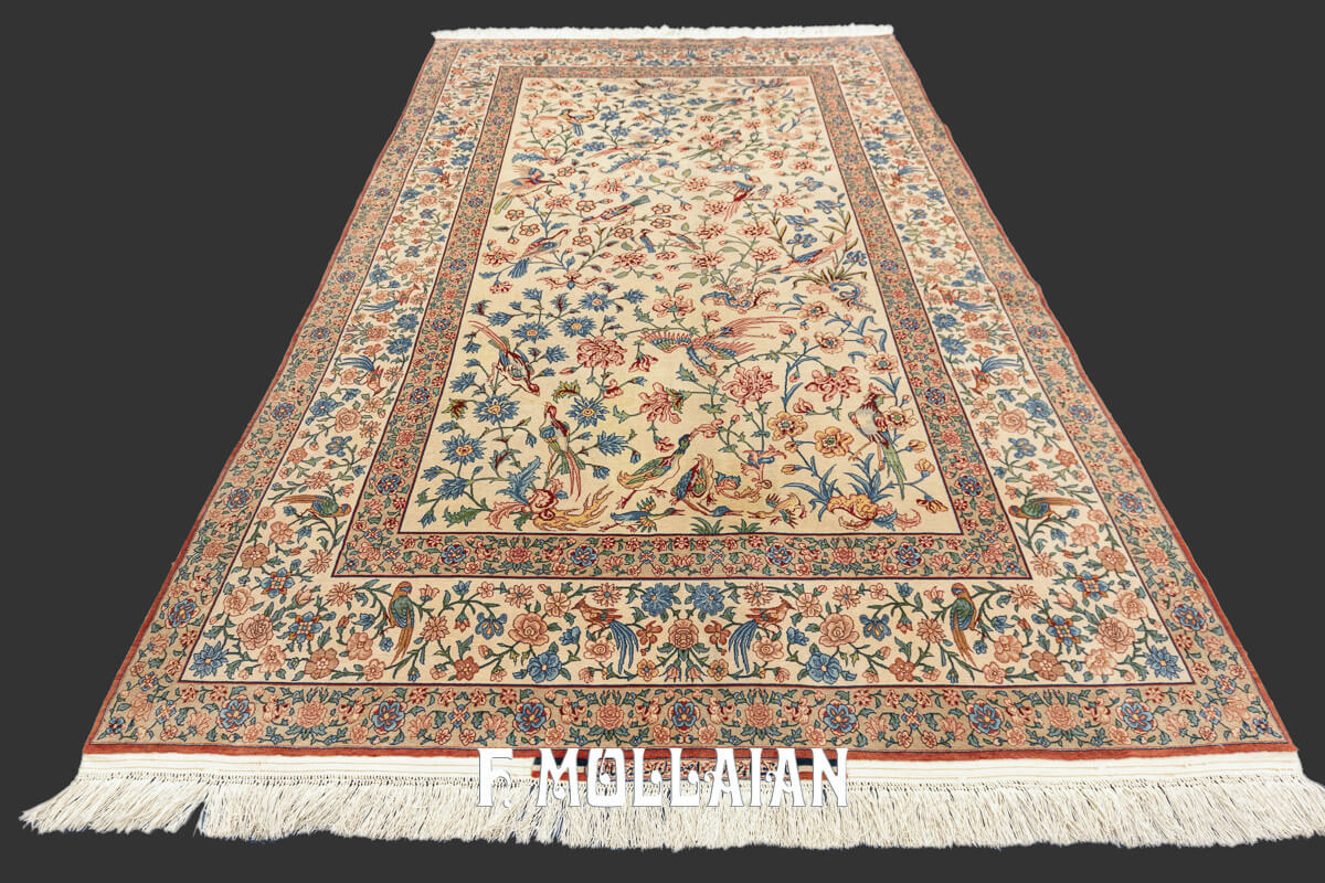 Isfahan Rug Signed Seyrafian, Gol O Bolbol Design n°:482015