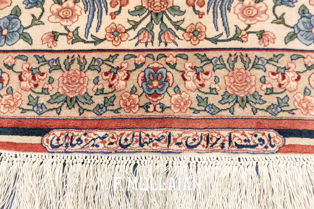 Isfahan Rug Signed Seyrafian, Gol O Bolbol Design n°:482015