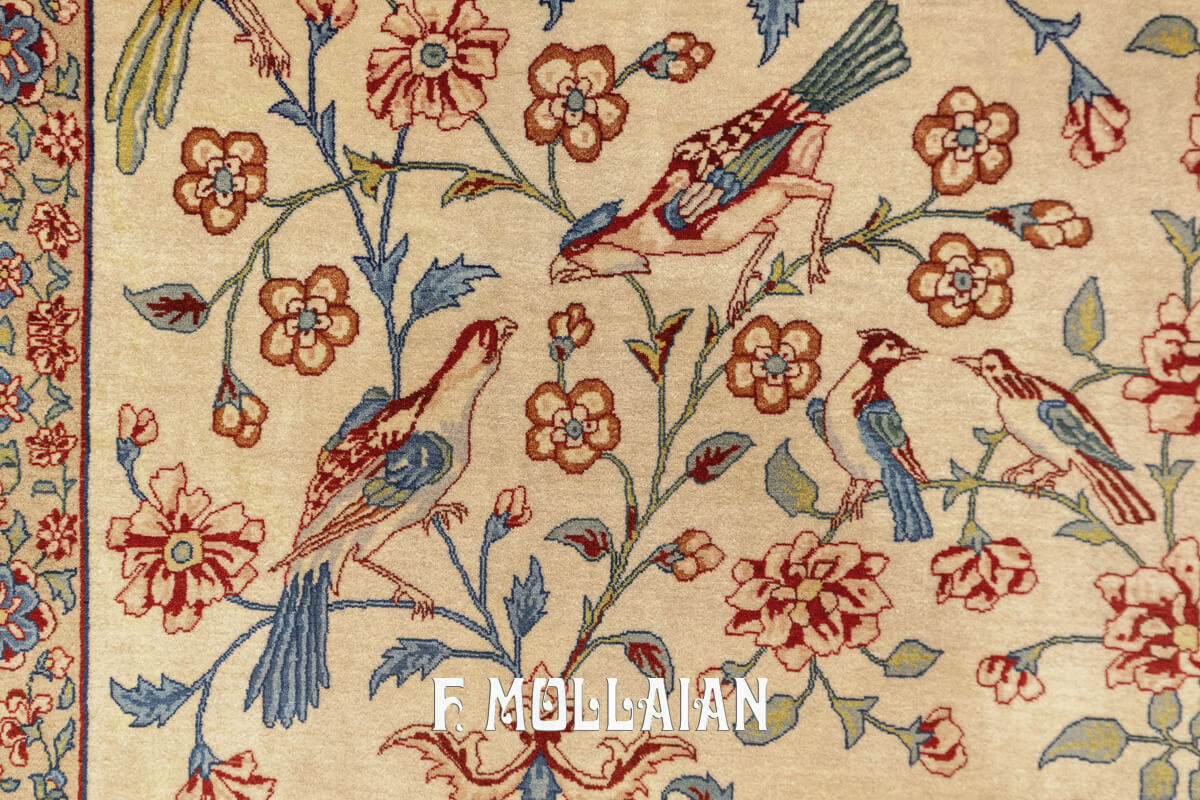 Isfahan Rug Signed Seyrafian, Gol O Bolbol Design n°:482015