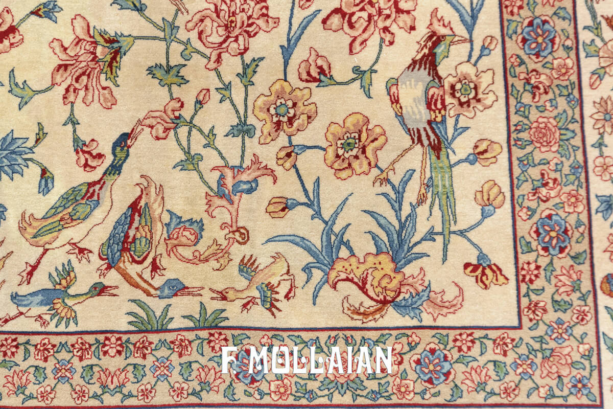 Isfahan Rug Signed Seyrafian, Gol O Bolbol Design n°:482015