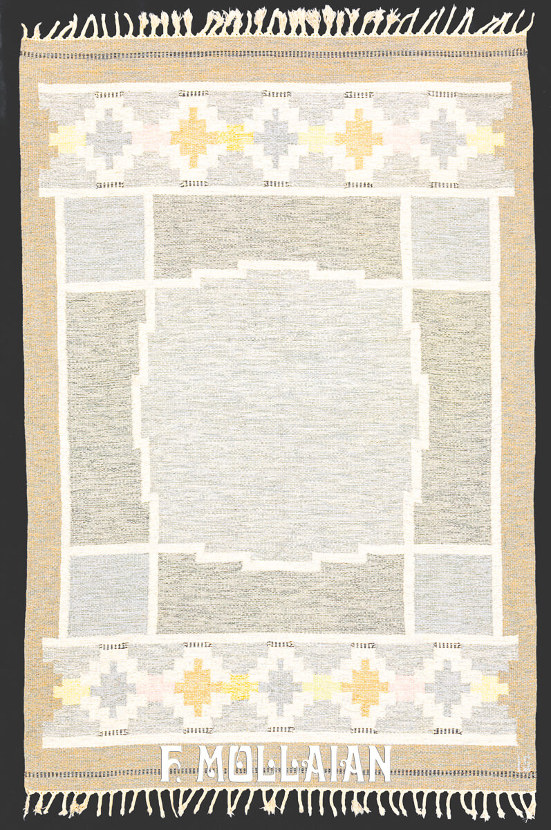 Swedish Kilim Rug, Signed IS n°:497003