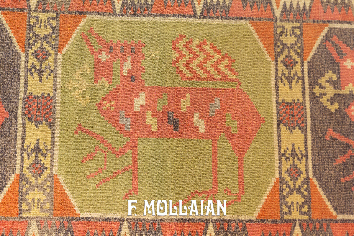 Antique Swedish Rölakan Textile Bänkdyna (dated) n°:502265
