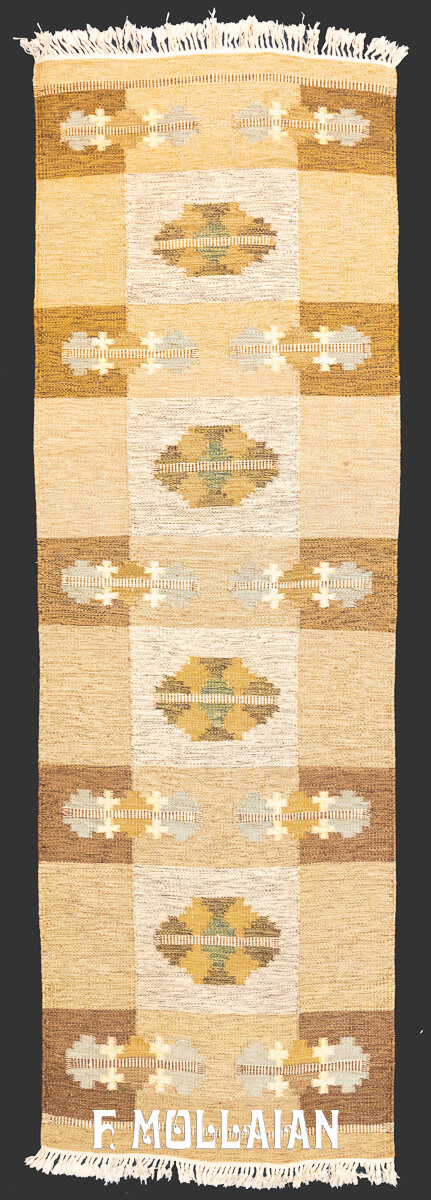 Swedish Kilim Rug Runner n°:565473