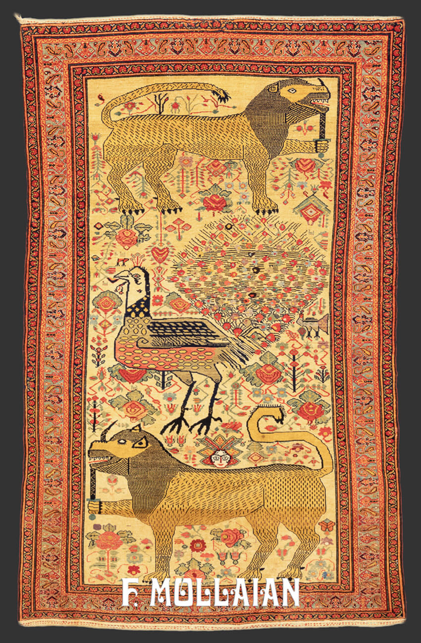 Animal Rug, Mishan, Persia n°:595314