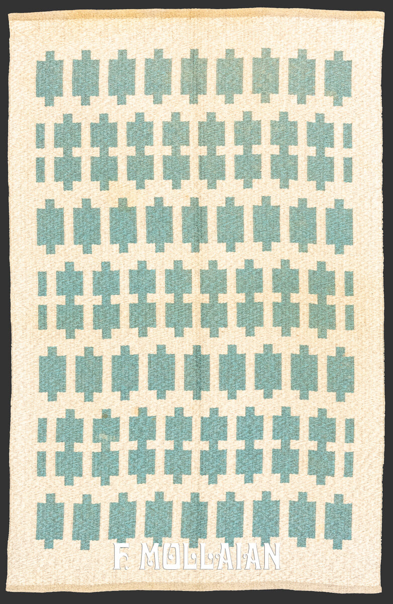Swedish Kilim Rug Geometric Design n°:627344