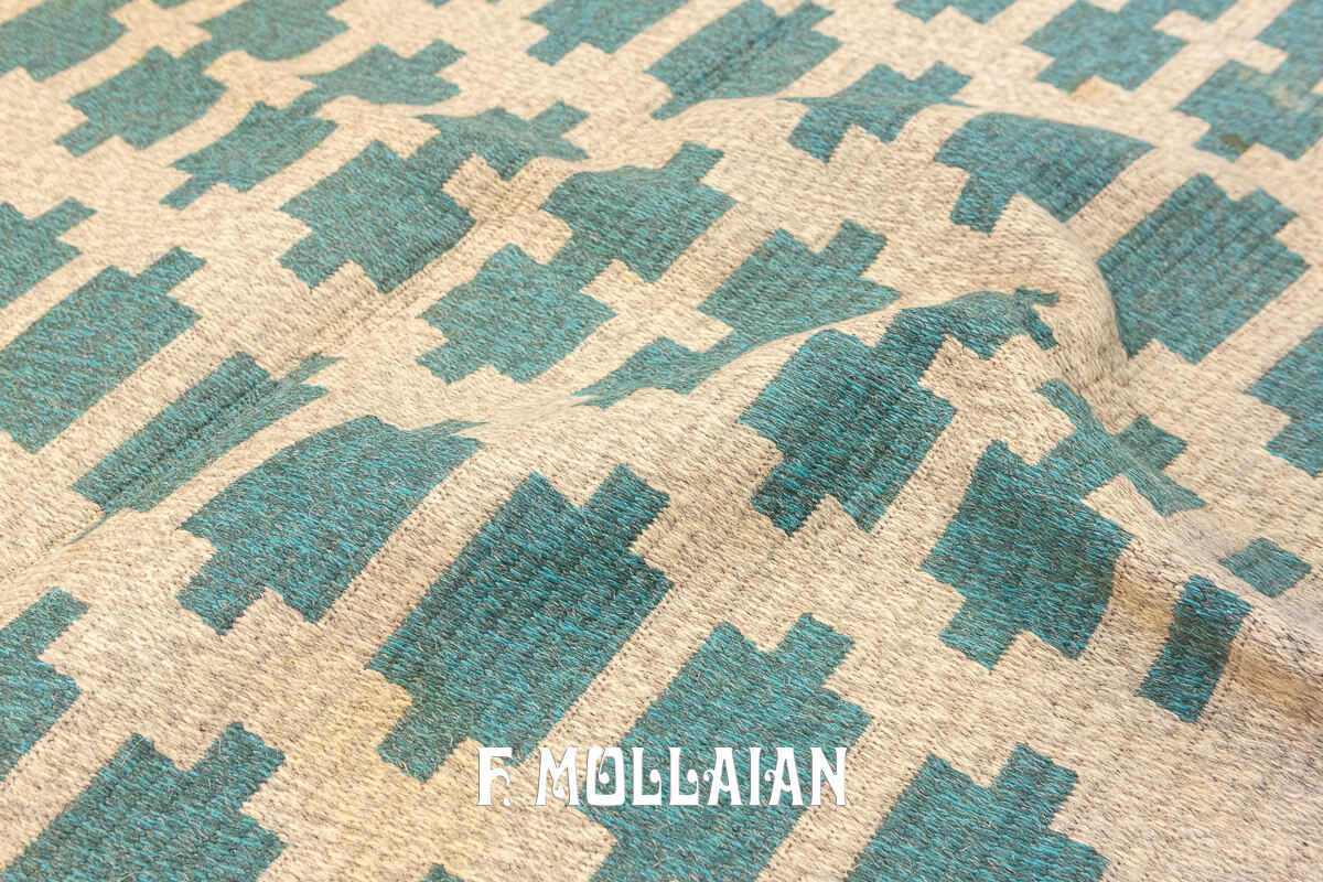 Swedish Kilim Rug Geometric Design n°:627344