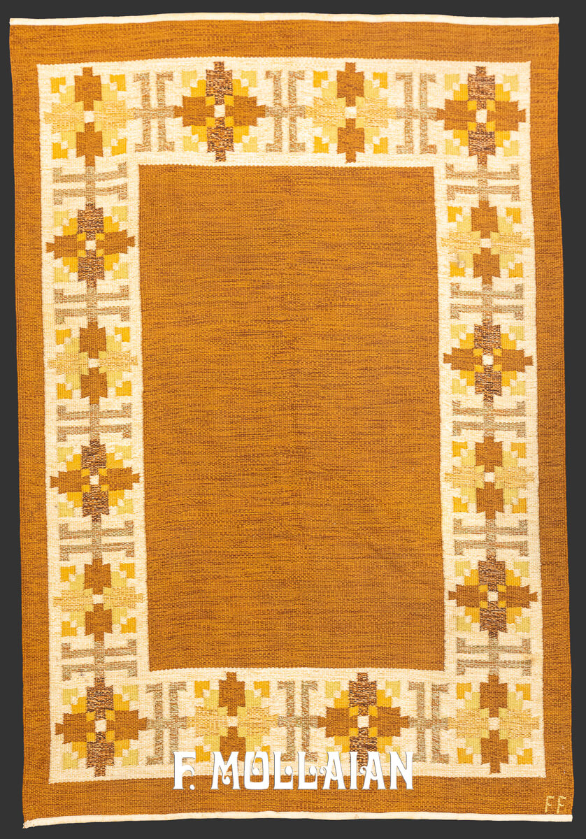 Scandinavian Rug Signed FF Kilim n°:649389