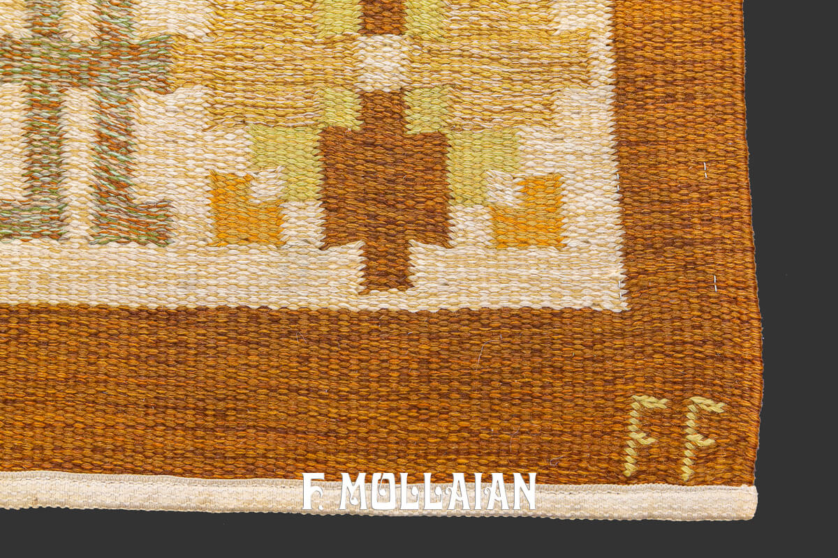 Scandinavian Rug Signed FF Kilim n°:649389
