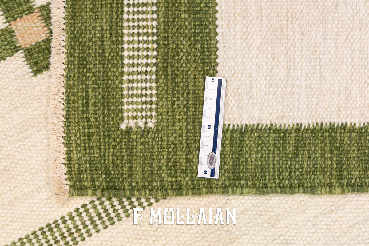 Kilim Svedese (Rollakan) con Bordo Verde n°:678742